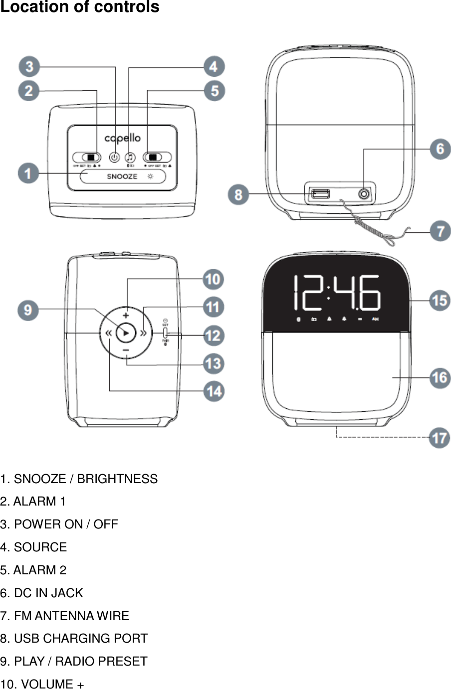 Capello Alarm Clock Wood User Manual